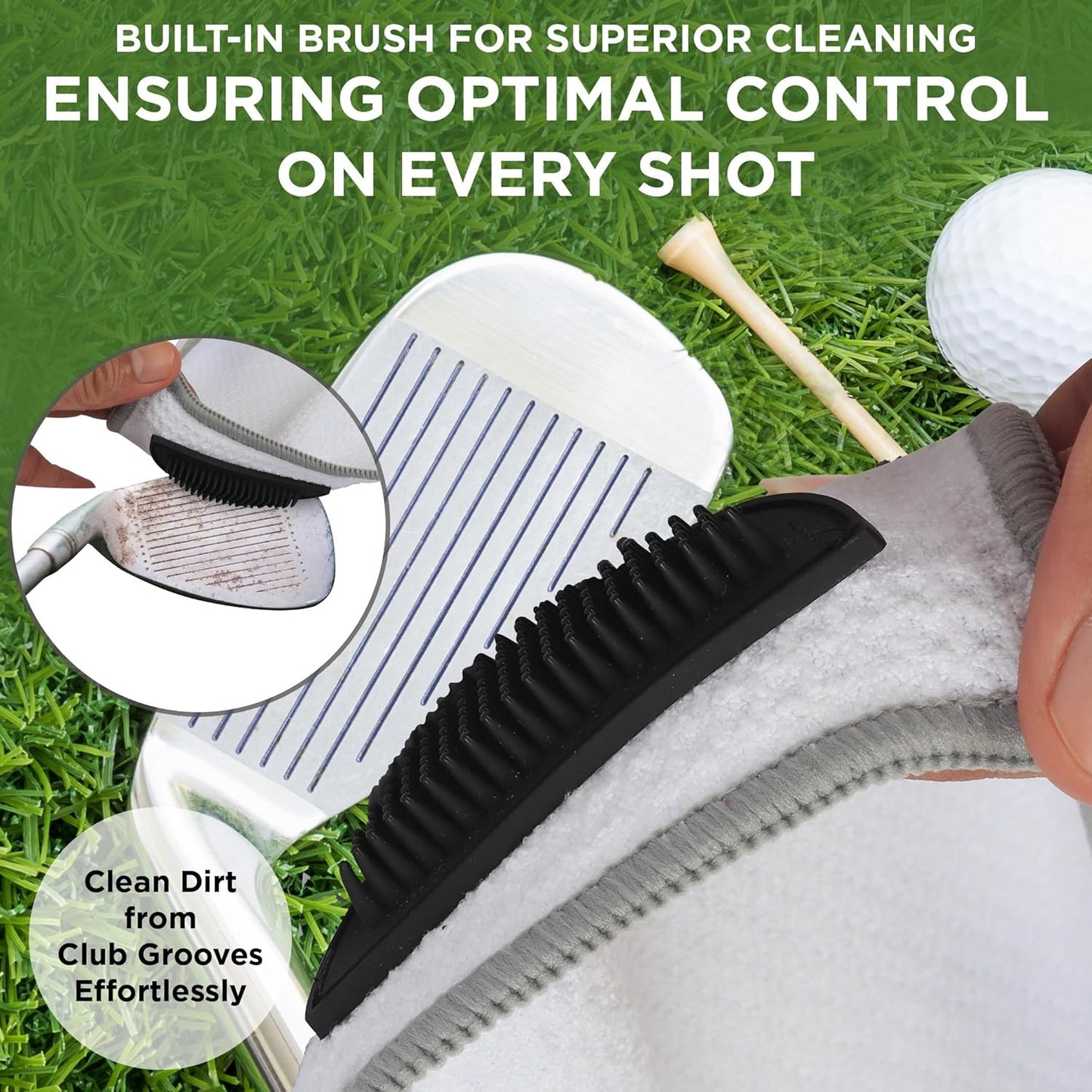 Magnetic Golf Towel (White) Microfiber Golf Towel | Ultra Absorbant Waffle Pattern | Extra Strong Magnet for Golf Cart or Clubs