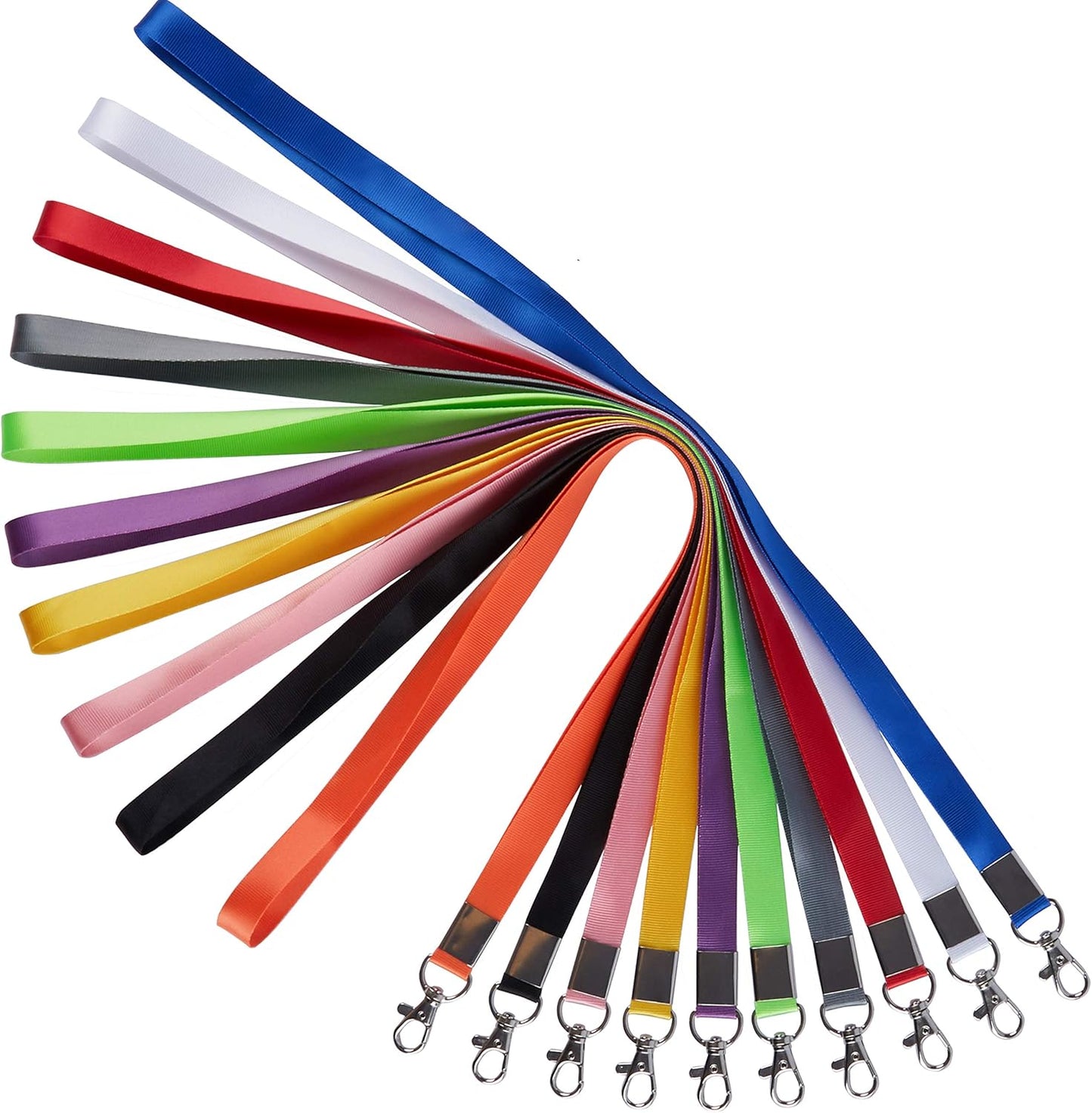 YOUOWO Lanyard for Keys 10 Pack 10 Colours White Royal Blue Black Apple Green Red Pink,Colored Neck Office Bulk Lanyards,For ID Badges Holder Kids Women Cruise