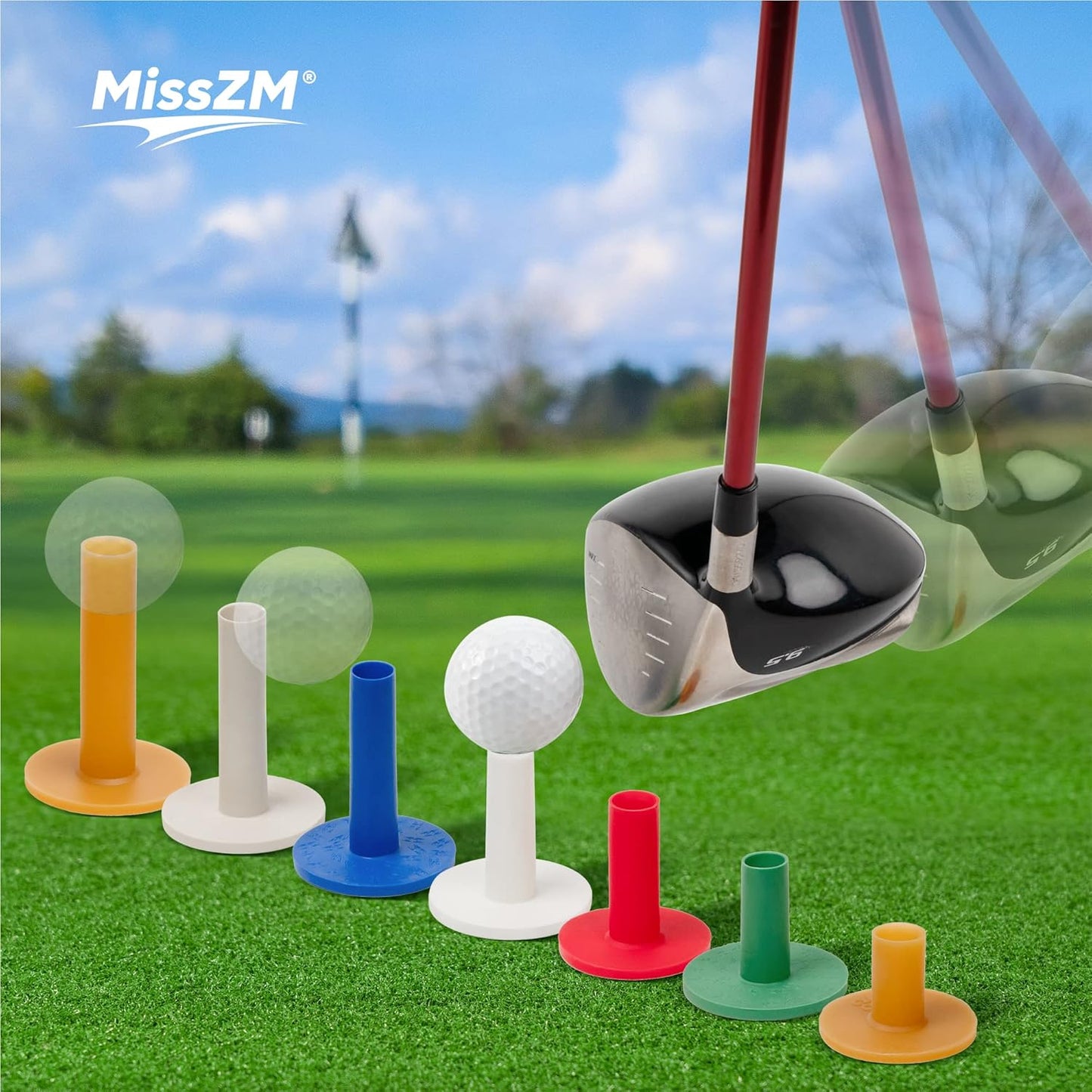 Golf Rubber Tees Practice Training, Driving Putting Chipping Range Mixed Size, Excellent Effect Used with Golf mats and Golf nets, Suitable for Indoor Outdoor Backyard Home Office