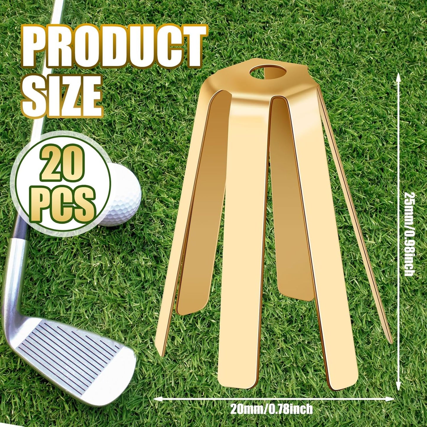 20 Pcs Universal Brass Golf Shaft Adapter Shims Fits. 335. 350. 355. 370 for All Shaft Accessories Adjustable Golf Adapter Shims