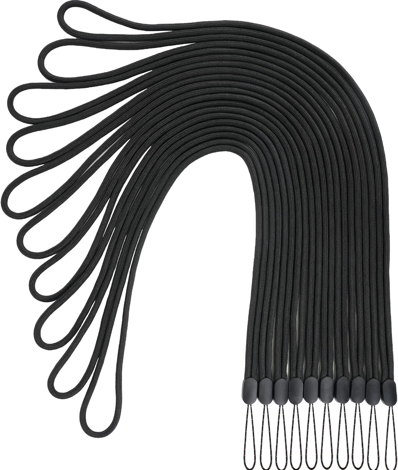 YOUOWO 10 Pack Lanyards Neck Office Lanyard Black Straps,For Pen Cellphone Whistles ID Badges Holder Keys Name Badges ID Card (10 Black - Combination 2)