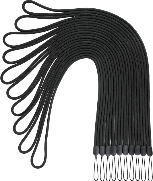 YOUOWO 10 Pack Lanyards Neck Office Lanyard Black Straps,For Pen Cellphone Whistles ID Badges Holder Keys Name Badges ID Card (10 Black - Combination 2)