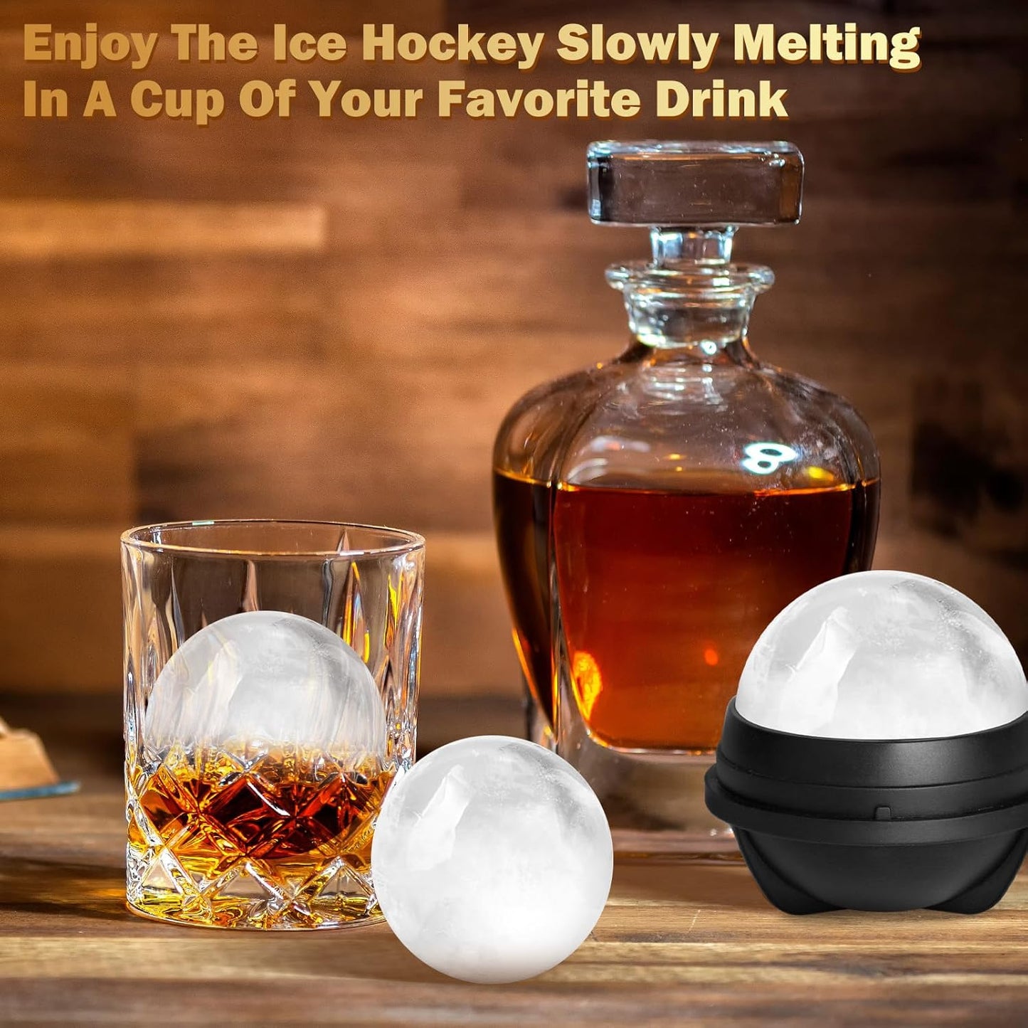 6 Pack 3D Sphere Ice Molds 2.5 Inch Large Silicone Round Ice Cube Molds Novelty Ice Ball Molds Gifts Stuff for Cocktails, Bourbon, Brandy, Whiskey Christmas Gifts (6, Round)