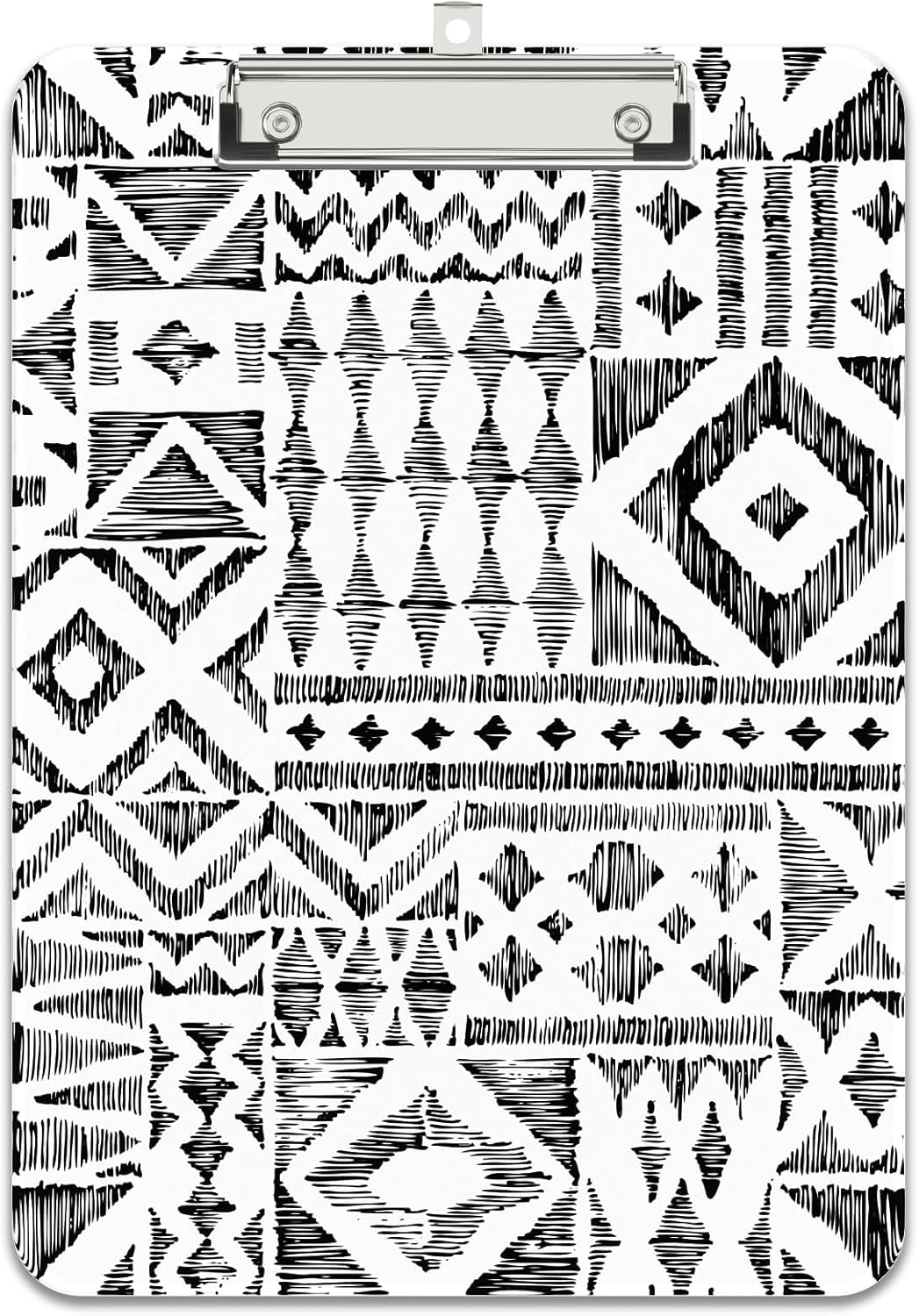 Rimilak Plastic Clipboards with Metal Clip, A4 Letter Size 9 x 12.5 in, Office Decorative for Students Women Men and Kids, Cute Custom Pattern, Abstract Diamond