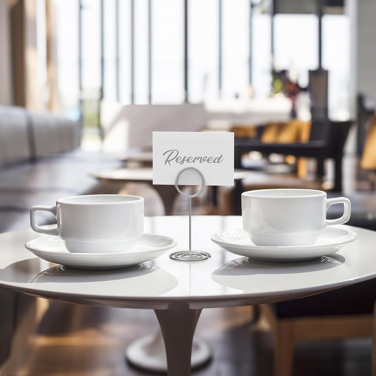 10 Pack Silver Table Card Holders - Table Number Holders - Place Card Holder - Picture Clips for Photos - Tables Name Holder for Centerpieces Weddings Restaurants Food - Wire Seating Signs Stands