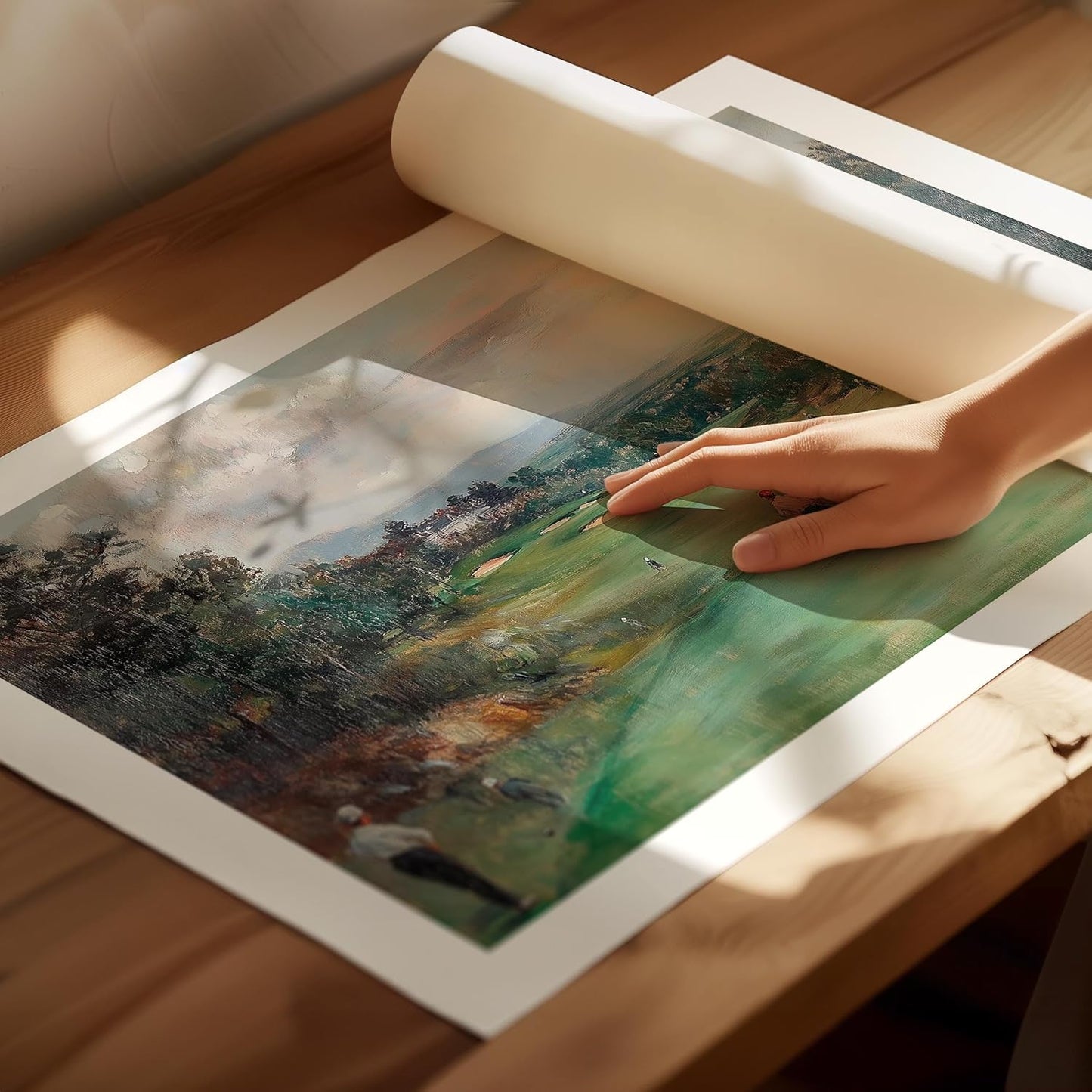 Vintage Golf Course Premium Giclee Fine Art Prints - Antique Style Golf Course Painting Posters, Golf Wall Art, Aesthetic Golfing Poster for Home Office Decor, Ready to Frame