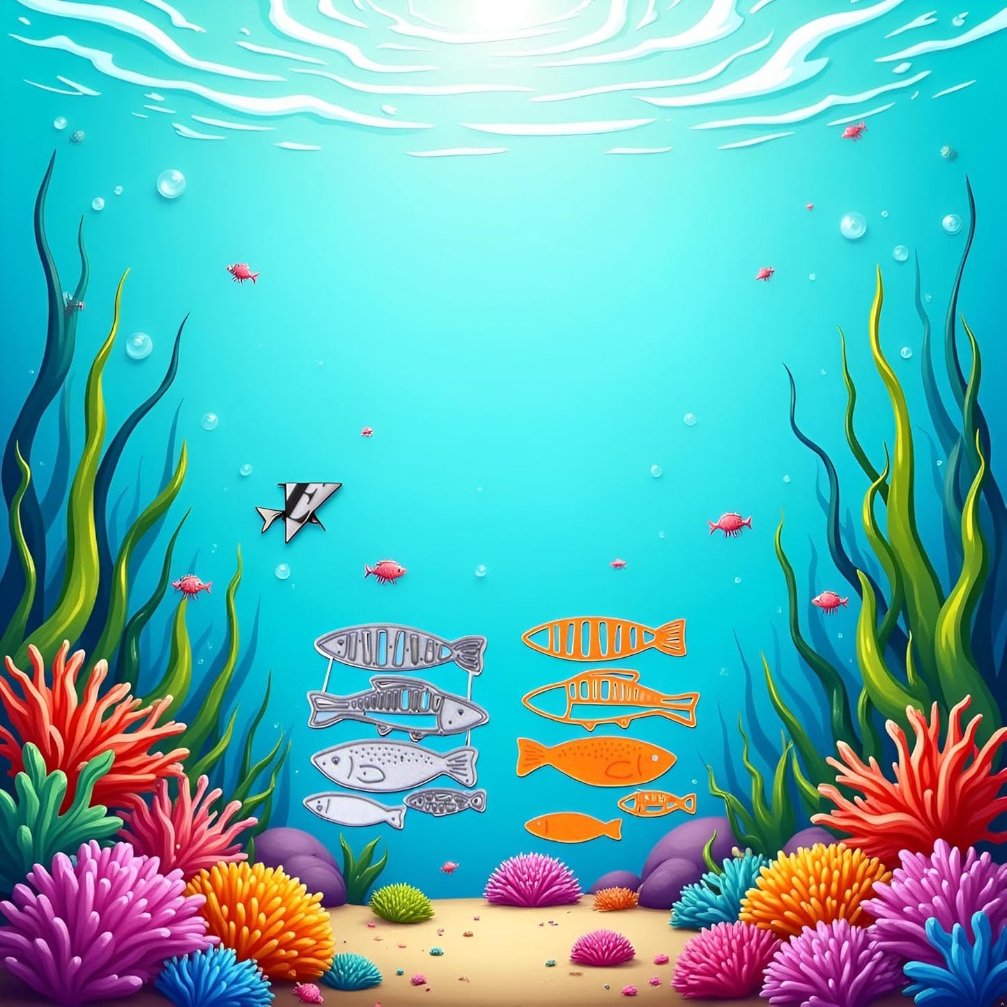 Animal Fish Metal Cutting Dies for Card Making Kit Embossing Paper Die Cuts Scrapbook Machine Stencils Storage Pockets Supplies Die-Cutting and Embossing Card Making Accessories