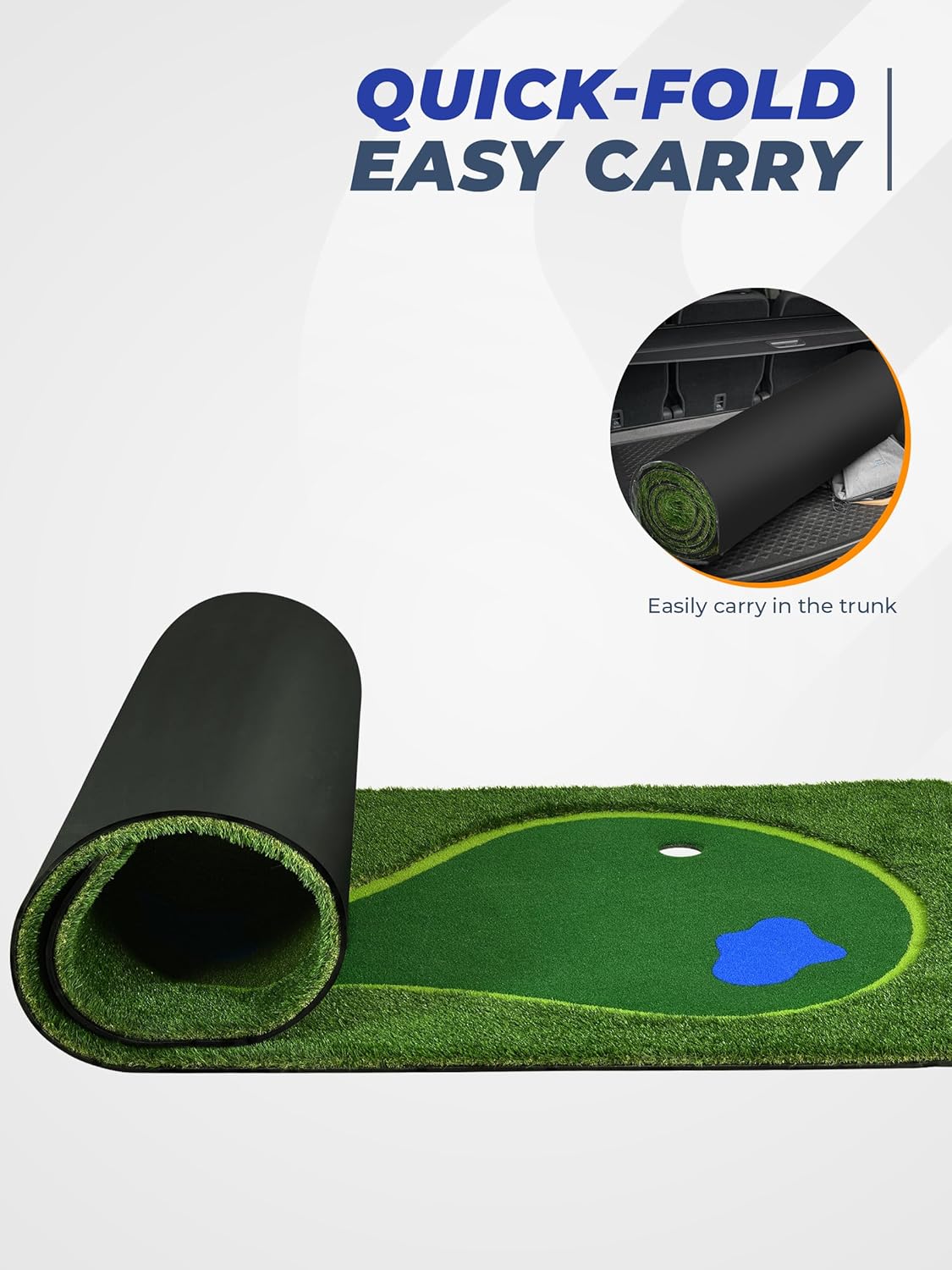 Golf Putting Green, Professional Grade Large Golfing Putting Mats with Sand Pit and Water Hazard for Indoor Outdoor