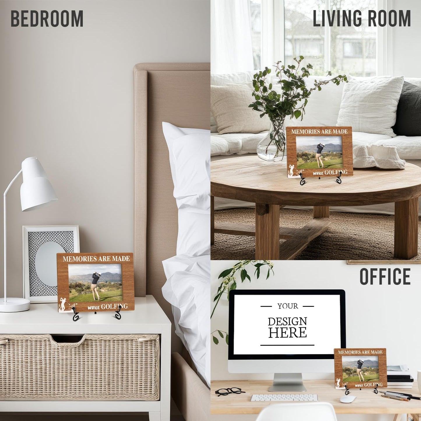 Golf Picture Frame, Sport Themed Gifts For Golf Lover, Gifts for Dad Uncle Friends Colleagues, 4x6 Wooden Picture Frame Tabletop Display Home Decor -22