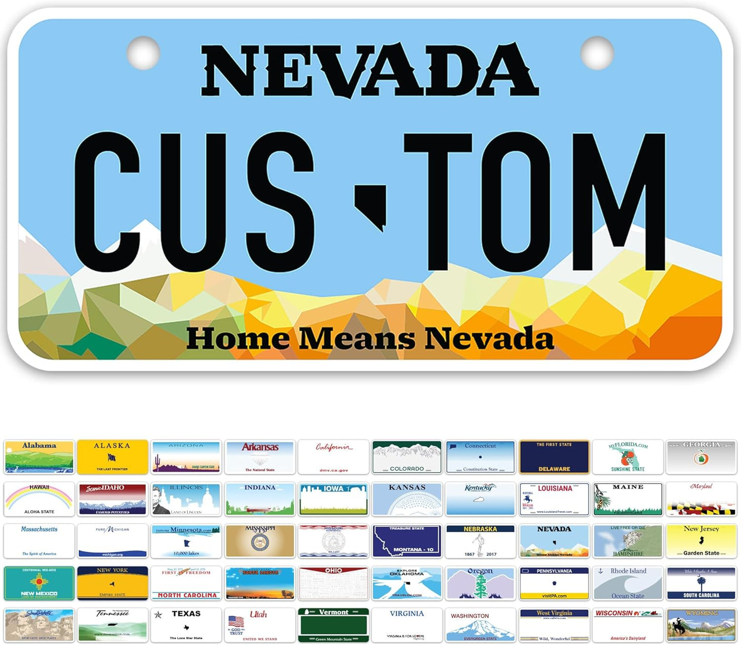 Mini License Plates, Personalized License Plates, Custom for Car, Bikes, ATV, Kids Car, Golf Cart, Jeep, 2x4 Inch, Rust-Free Fade Resistant Aluminum, USA Made by My Sign Center (Nevada)