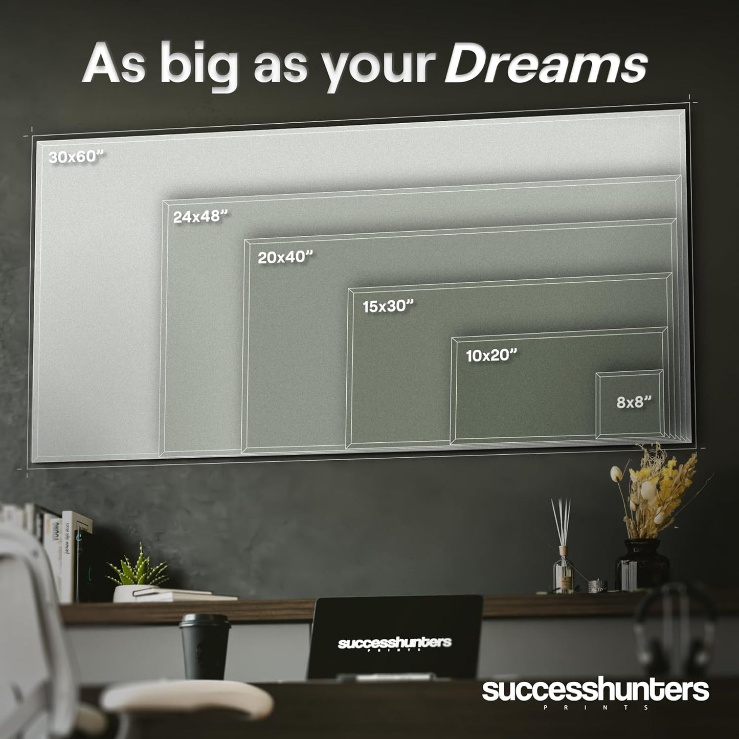 Motivational Wall Art for Office, Super Car Art Canvas, Inspirational Automotive Decor for Challenger Sportscar Lovers, Motivational Wall Decor for Office and Home, Inspiring Car Poster (40 X 20 in)