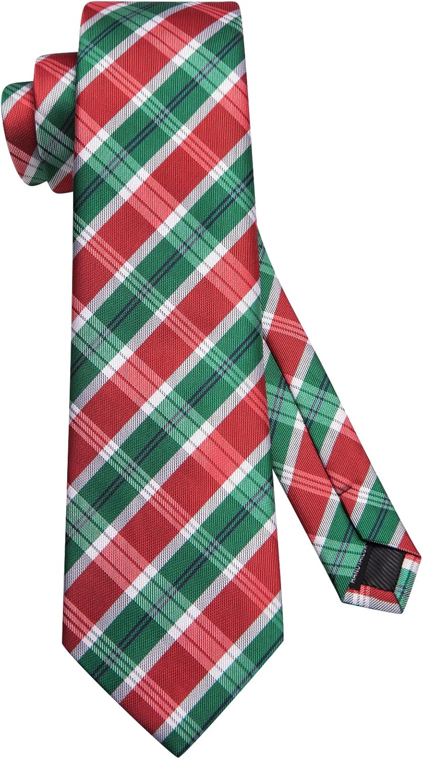 Dubulle Mens Paisley Striped Tie WOVEN Necktie for Men and Handkerchief Cufflinks Set Wedding Formal Business