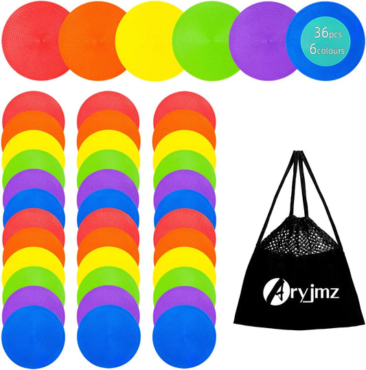 Spot Markers 4.72 Inch 9 Inch Non Slip Rubber Floor Markers Flat Field Cones Poly Dots for Soccer Basketball Sports Speed Agility Training and Drills