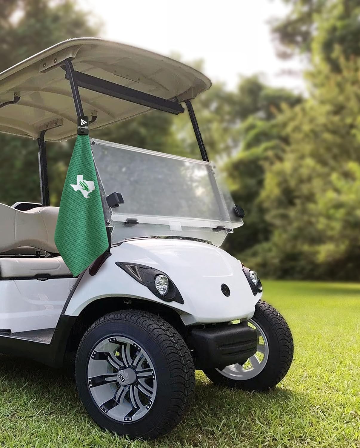 Magnetic Golf Towels for Golf Bags with Clip & Ultra Strong Magnet - Waffle Weave Microfiber Towel for Secure Hold on Bags & Carts - Ideal Club Cleaner & Accessories - Mean Green