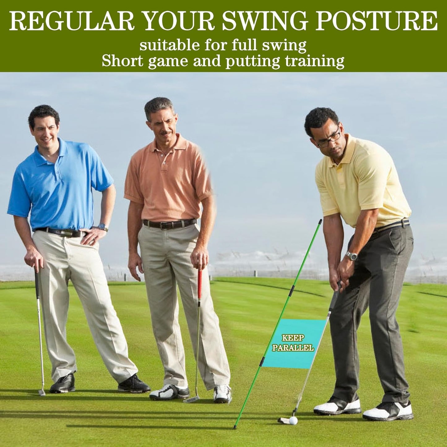 Golf Alignment Sticks 2 Pack,Upgraded 48" Collapsible Alignment Stick Golf Training Aid for Aiming, Putting, Swing Trainer, Golf Training Sticks with Clear Tube Case