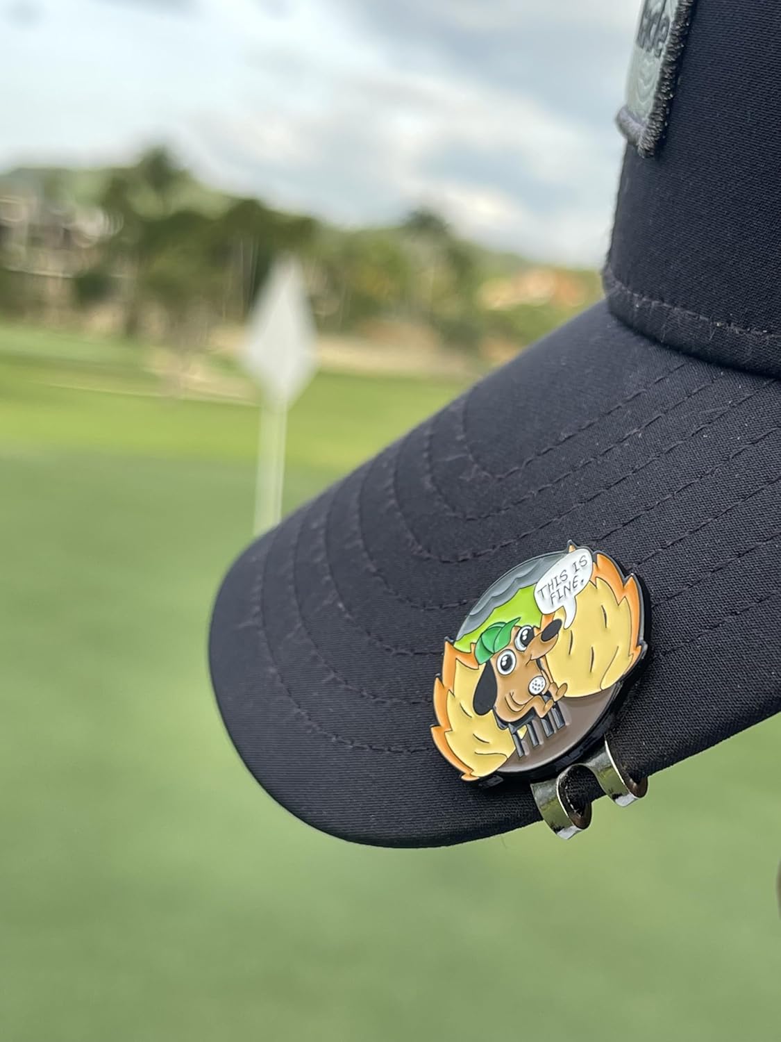 wolph This is FINE Golf Ball Marker Hat Clip – Magnetic & Durable Golf Accessories for Men Women – Funny Golf Gifts to Elevate & Personalize Your Game.