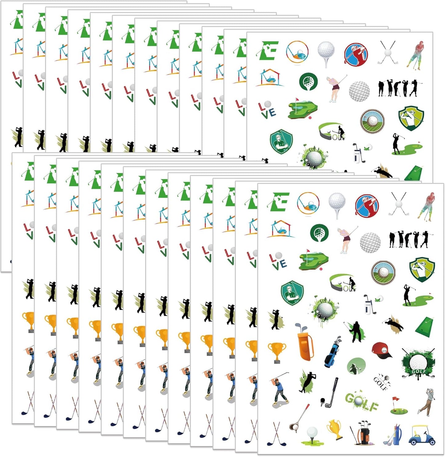 1200+PCS Golf Stickers -Golf Theme Stickers Party Supplies Decorations Outdoor Sport Birthday Baby Shower Party Favors