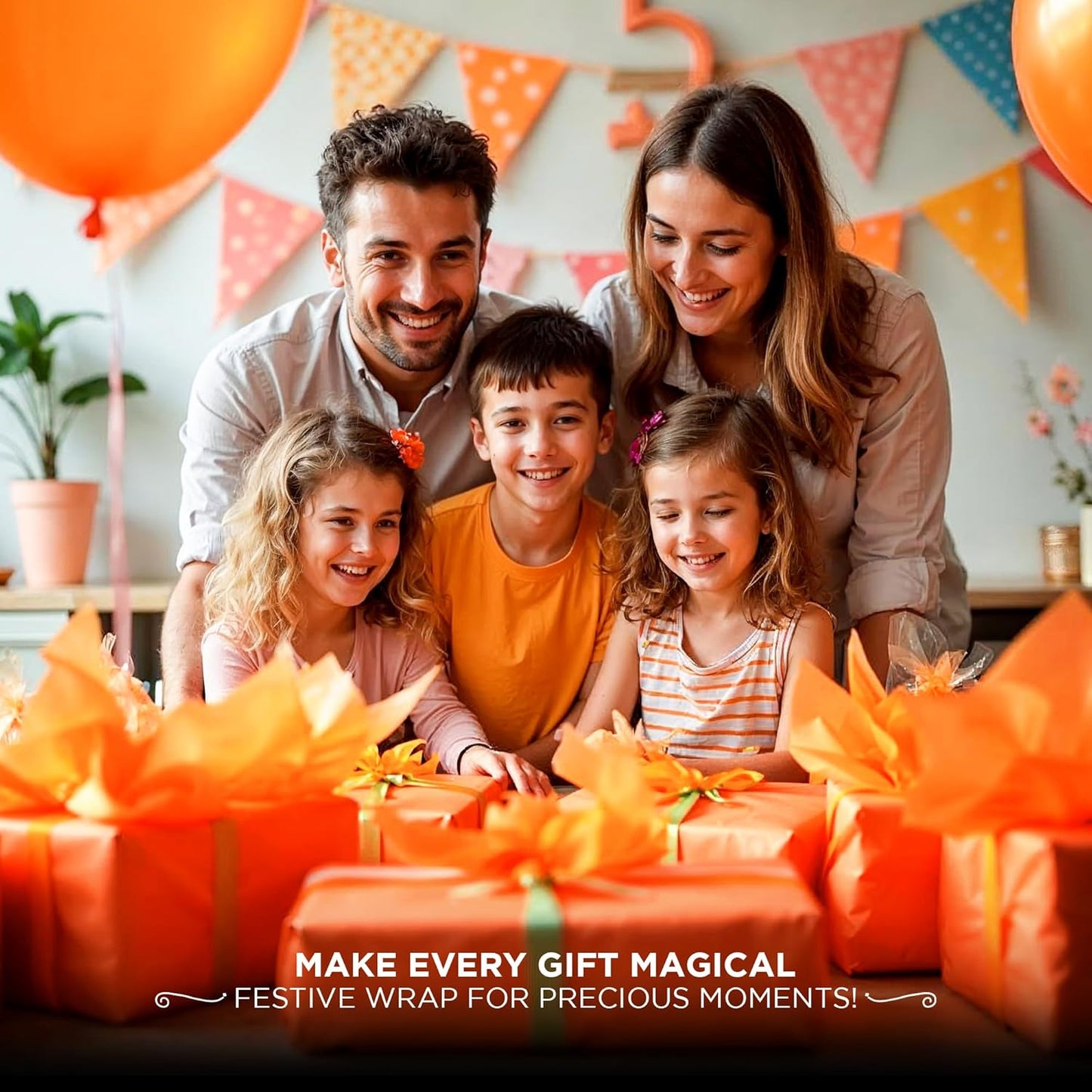 SANZIX 150 Sheets Orange Tissue Paper for Gift Bags Bulk 14x20 Inch - Orange Christmas Wrapping Paper for Christmas Gifts, Flowers, Crafts, Thanksgiving, Halloween, Holiday & Xmas Decorations