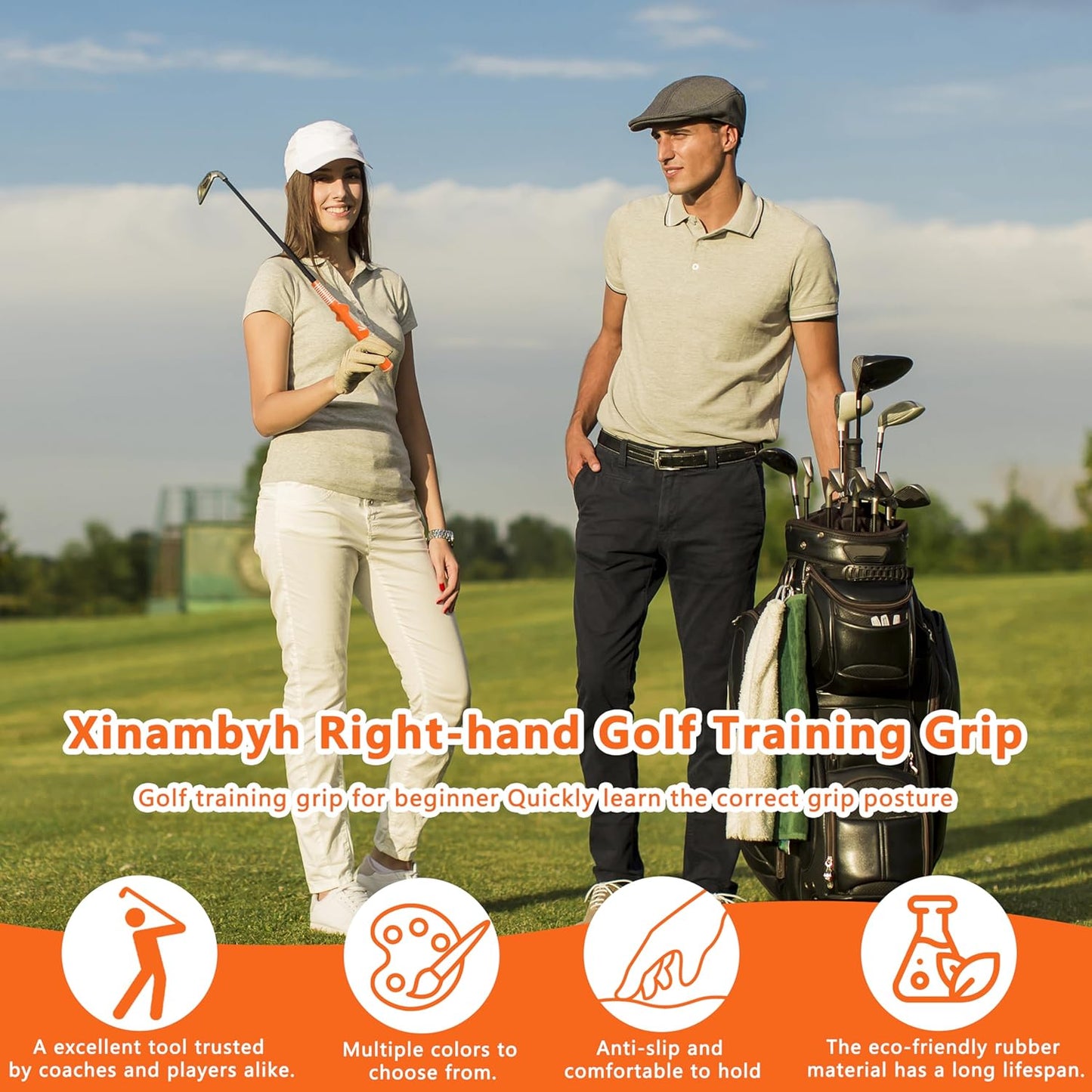 1 Pcs Right-Hand Golf Training Grip:Club,Rubber Swing Grip Trainer,Golf Accessories for Adults,Beginners,All Levels.Improvement Tool for Proper Hand Placement.