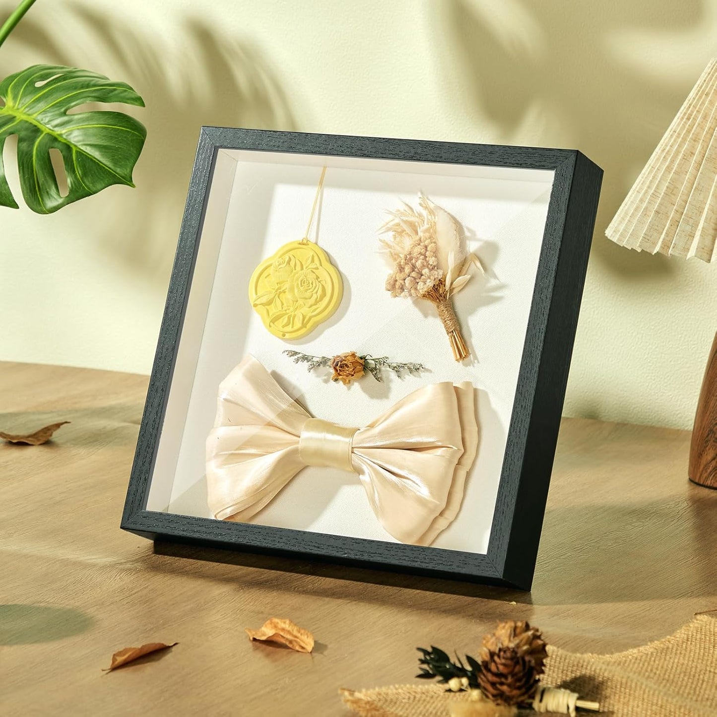 11x11 Shadow Box Display Case Picture Frame with Soft Linen Back, Deep Black Shadow Box 11x11 for Flowers Medal Display Case Jersey pet Graduation Memorabilia Baby Ltems Crafts Photos