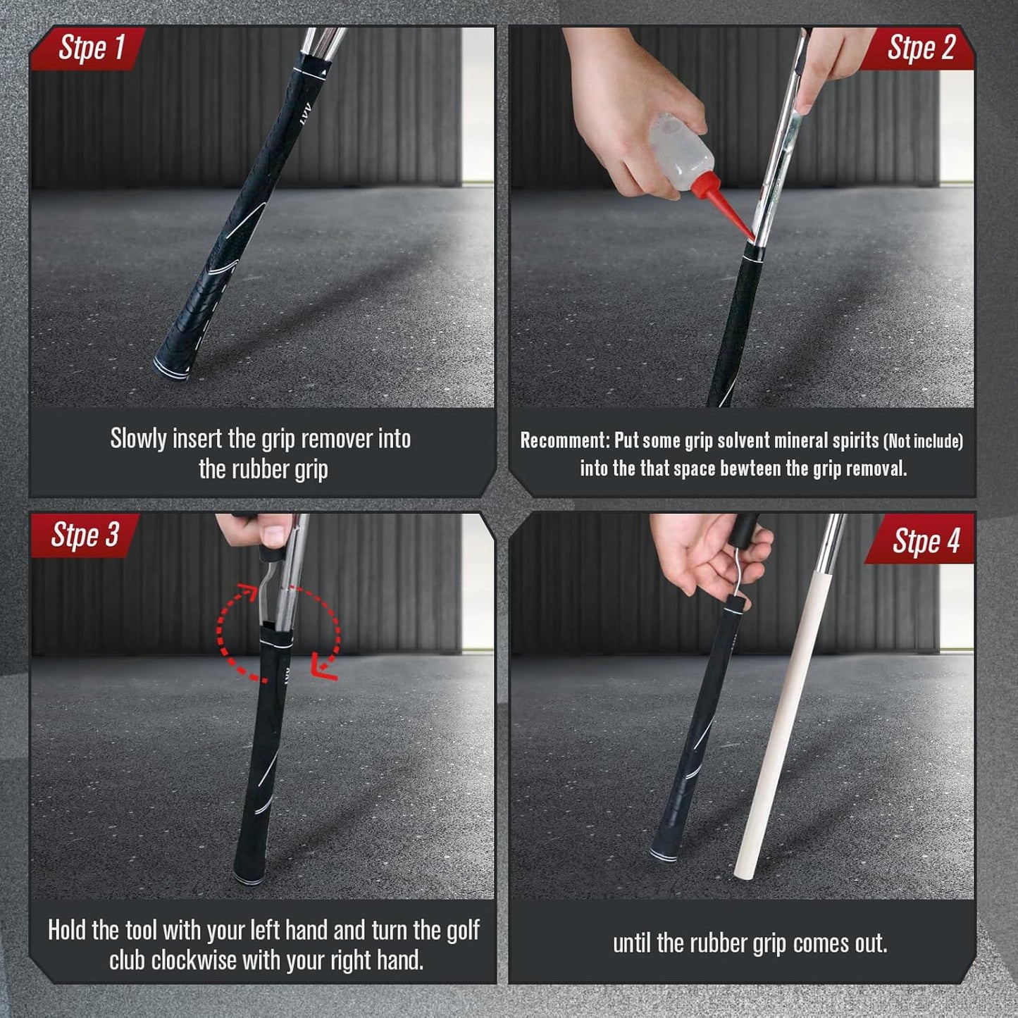 Golf Grip Removal Tool, V-Groove Grip Remover Saver 11" for Standard Length Swinging Grips Golf Grip Kit Golf Tools Golf Supplies Golf Grip Tool Grip Remover Gripping Tool