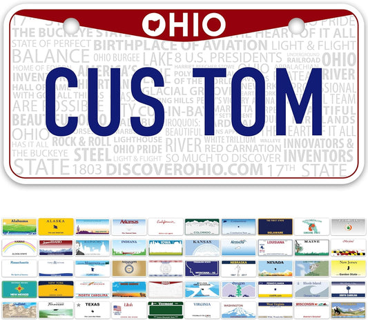 Mini License Plates, Personalized License Plates, Custom for Car, Bikes, ATV, Kids Car, Golf Cart, Jeep, 2x4 Inch, Rust-Free Fade Resistant Aluminum, USA Made by My Sign Center (Ohio)