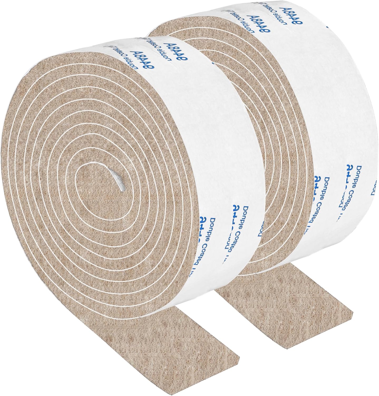 Felt Strips with Adhesive Backing, 2 Rolls 1x60 Inches Beige, Felt Tape with Adhesive Backing, Furniture Felt Strips