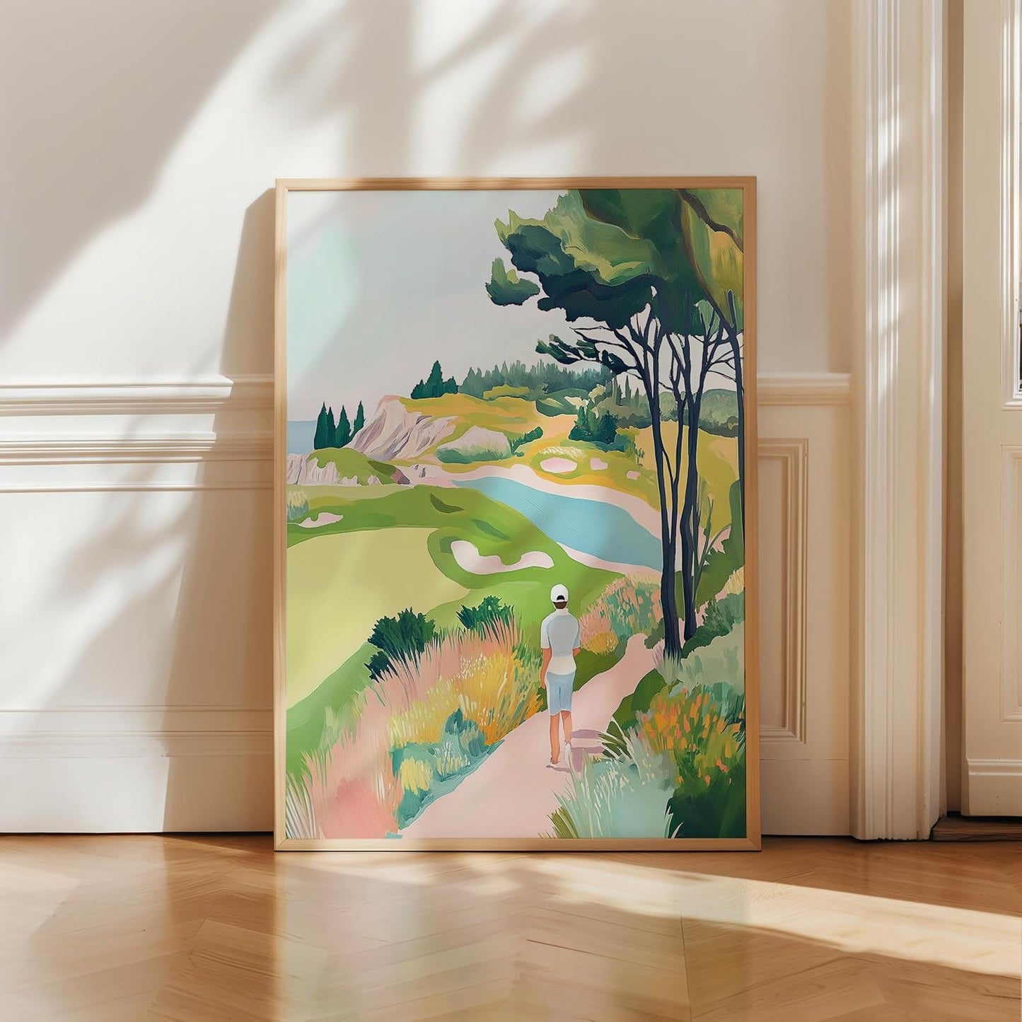 Golf Course Floral Pastel Art Print Posters - Premium Giclee Fine Art Prints - Golf Course Home Decor Posters, Golfer Art Prints for Home and Office Decor - Vintage Aesthetic, Ready to Frame