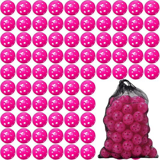 80 Pack Practice Golf Balls Limited Flight 42 mm Golf Training Airflow Hollow Plastic Ball for Women Men Indoor Outdoor Driving Range Swing Practice Home