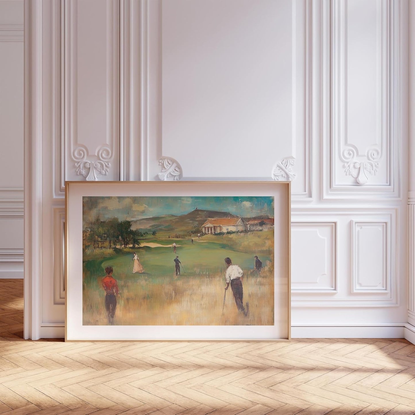 Vintage Golf Course Premium Giclee Fine Art Prints - Antique Style Golf Course Painting Posters, Golf Wall Art, Aesthetic Golfing Poster for Home Office Decor, Ready to Frame