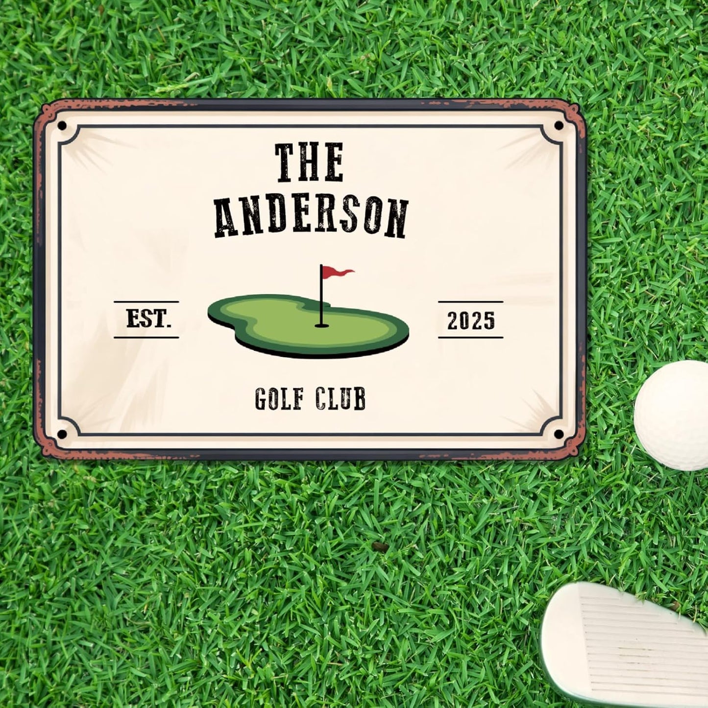 Personalized Golf Metal Sign, Vintage Country Club Villa Decor, Custom Metal Sign with Name, Personalized Golf Wall Decor for Club Garage Bar, 19th Hole Wall Art, Gifts for Golfers Dad Father Husband