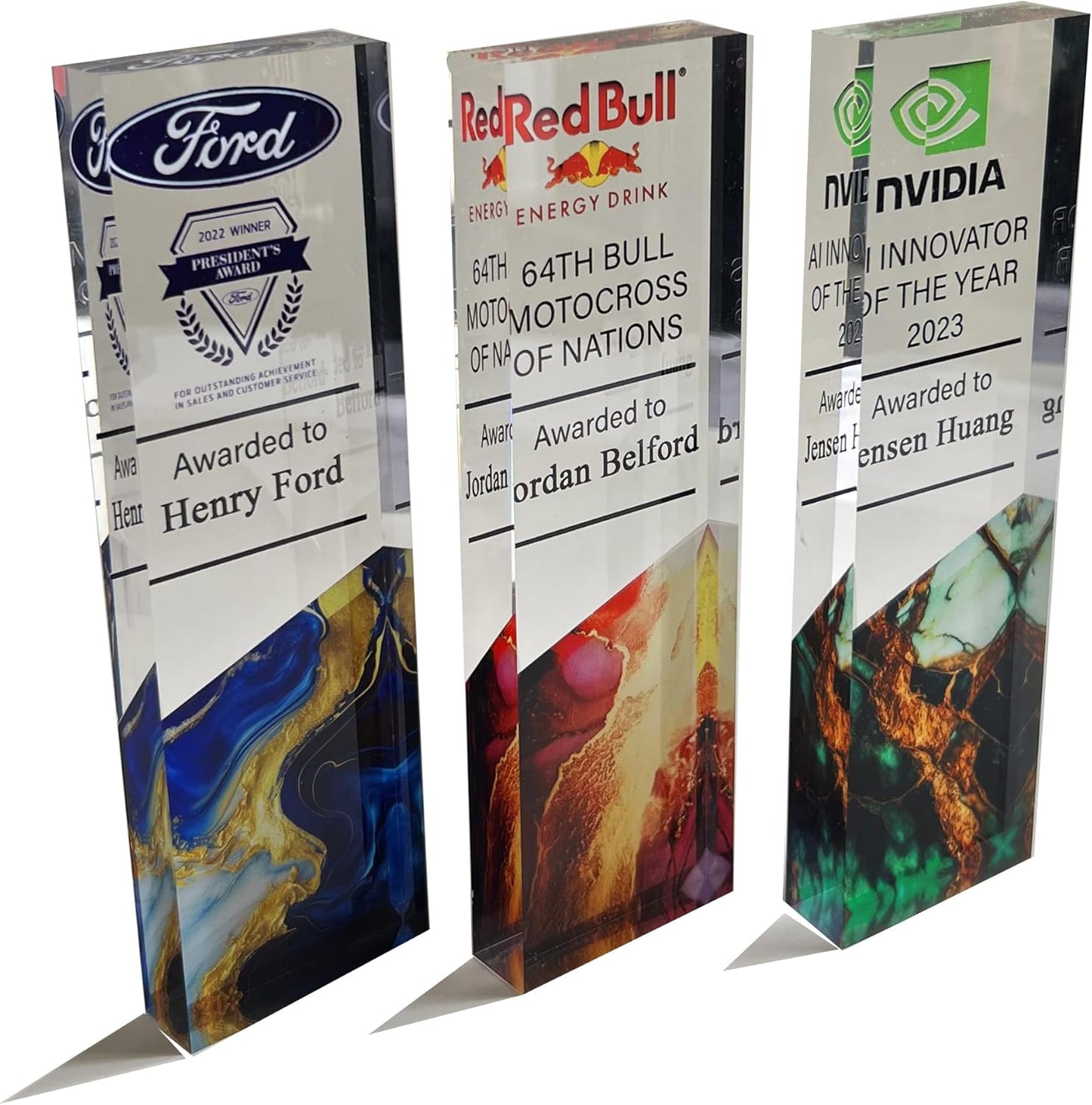 Tina&Co Customizable Acrylic Trophy Award for Activities Personalized Trophy Plaque with Logo Ideal for Employee Appreciation Gifts Awards and Trophies - 8"x 2.5"x0.8“