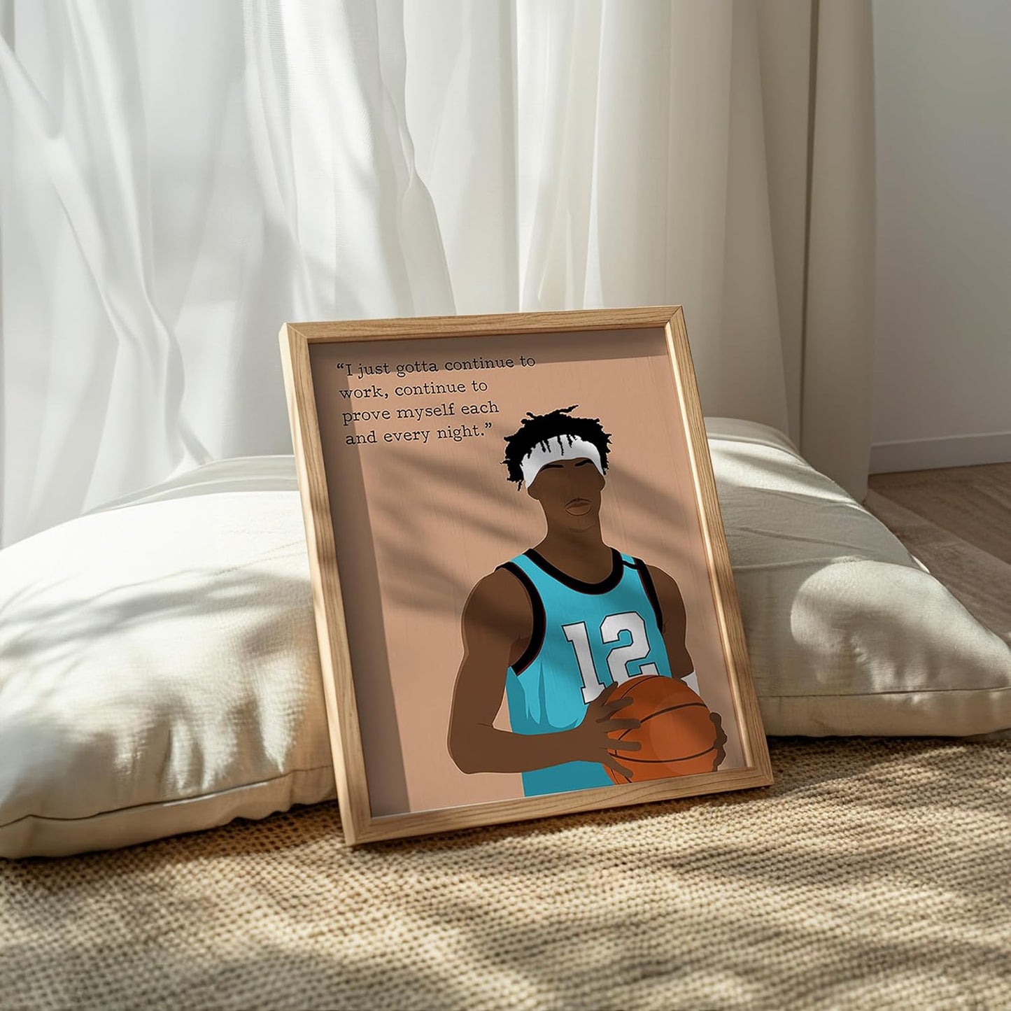 LOLUIS Motivational Basketball Superstar Hand-Drawn Artwork Sport Quote Wall Art Decorations (Unframed 8"x10", Basketball Player 2)