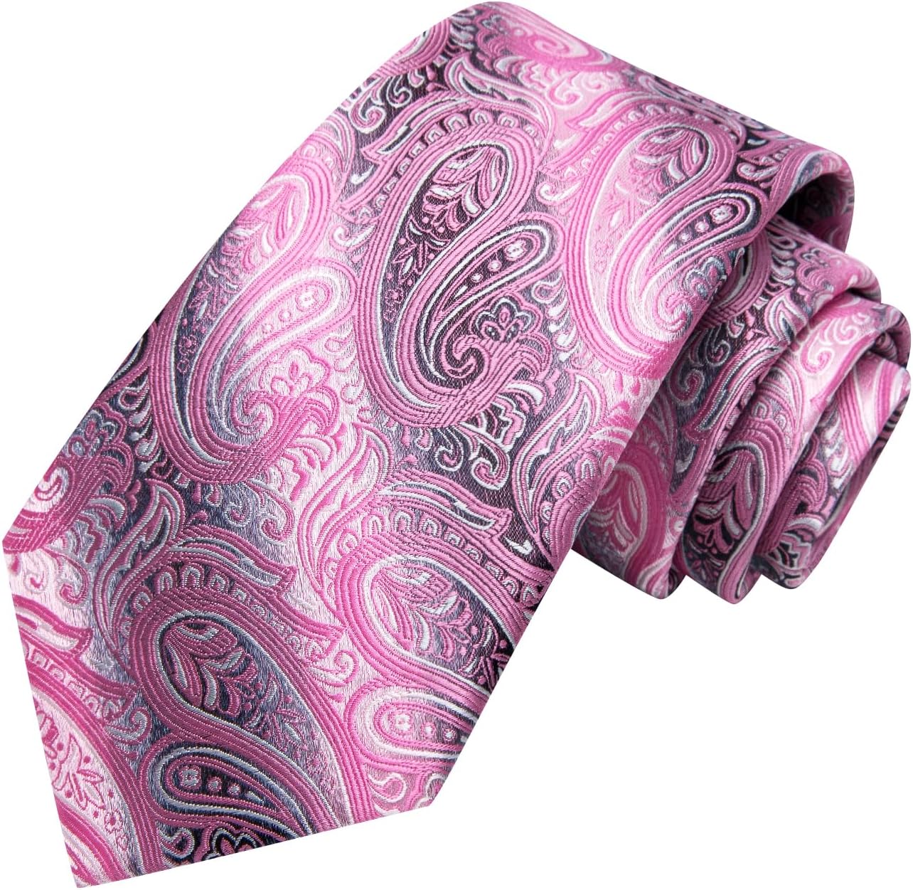Hi-Tie Men 63inches Tie Set Extra Long Necktie Paisley Tie Pocket Suqare Cufflinks Big and Tall Men Tie