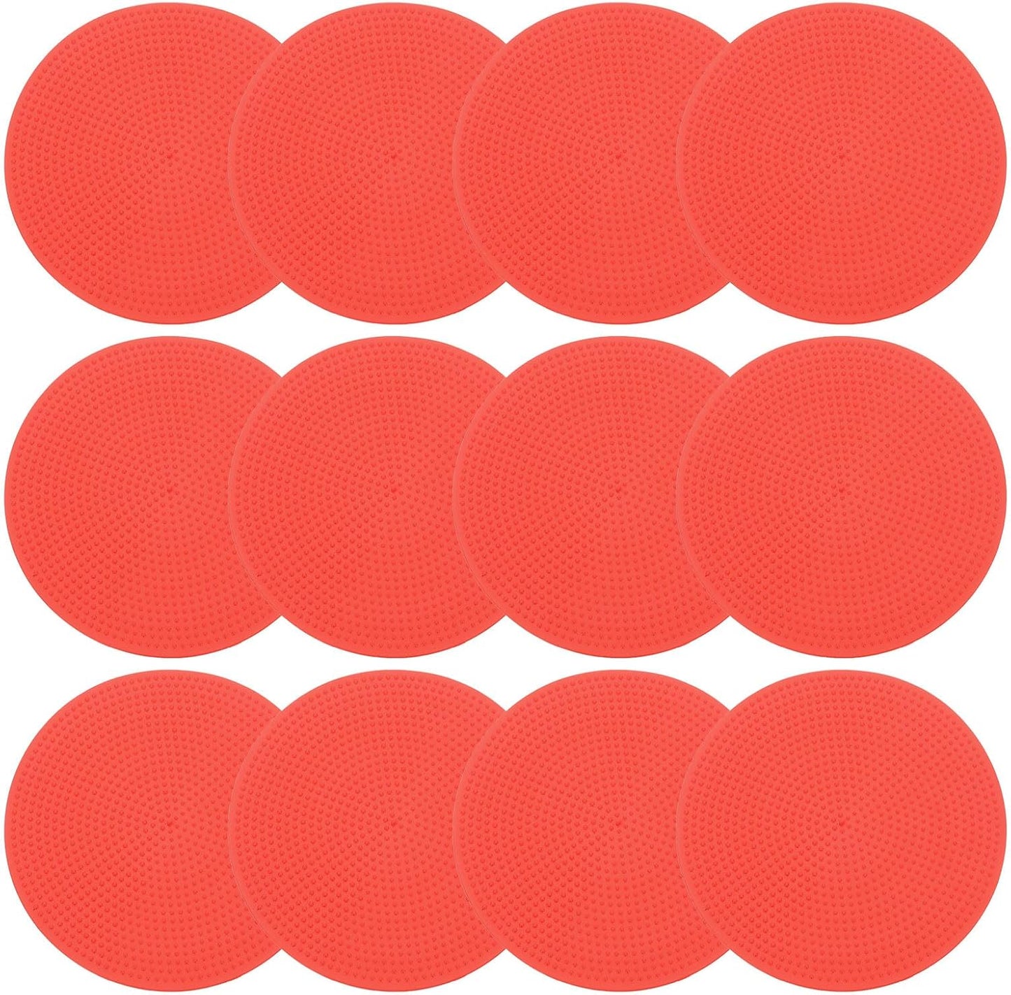 PATIKIL 9 Inch Poly Spot Markers, 12Pcs Non Slip Rubber Floor Dots with Storage Bag Flat Agility Cones for Sports Training Basketball Football