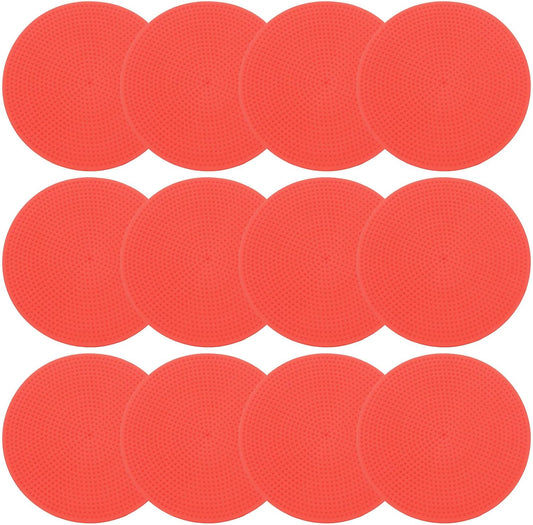 PATIKIL 9 Inch Poly Spot Markers, 12Pcs Non Slip Rubber Floor Dots with Storage Bag Flat Agility Cones for Sports Training Basketball Football