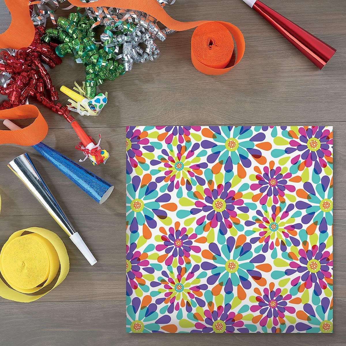 Current Color Splash Jumbo Rolled Birthday Gift Wrap (1 Giant Roll, 61 sq. ft.) Peek-Proof, For Birthdays, Graduations, Baby Showers and More