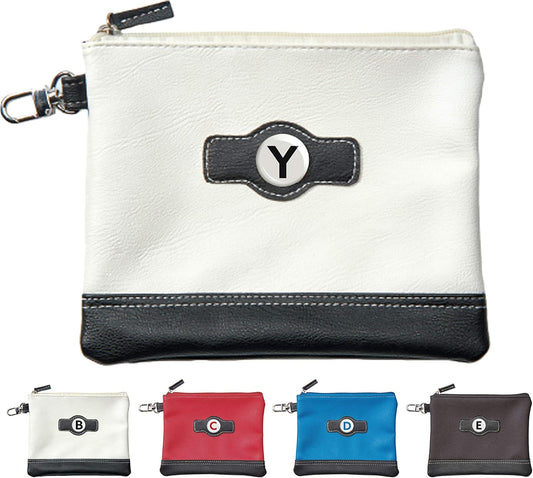 Golf Pouch | Personalized Initial Monogram Letters (A-Z) Zipper Valuables Pouch
