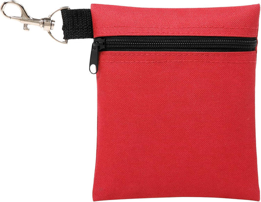 BuyAgain Golf Tee Pouch, 5.62 X 6.87 Inch Professional Zipper Golf Tee/Ball Pouch Bag with Metal Lobster Claw Clip