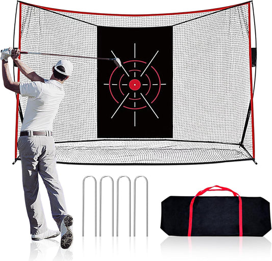 Thicker Heavy Duty Golf Practice Net for Backyard (10x7ft) – Hitting and Chipping Net with Target Cloth, Indoor Outdoor Golf Netting for Garage, Real Ball Training Aid