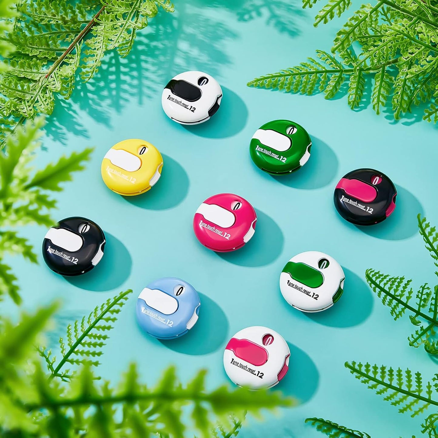 9 Pcs Golf Score Counter Mini Golf Stroke Counter Clicker Accessories for Women Men Scoring Keeper with Touch Reset and Clip Attachment to Scorekeeper Glove, 1.2 in