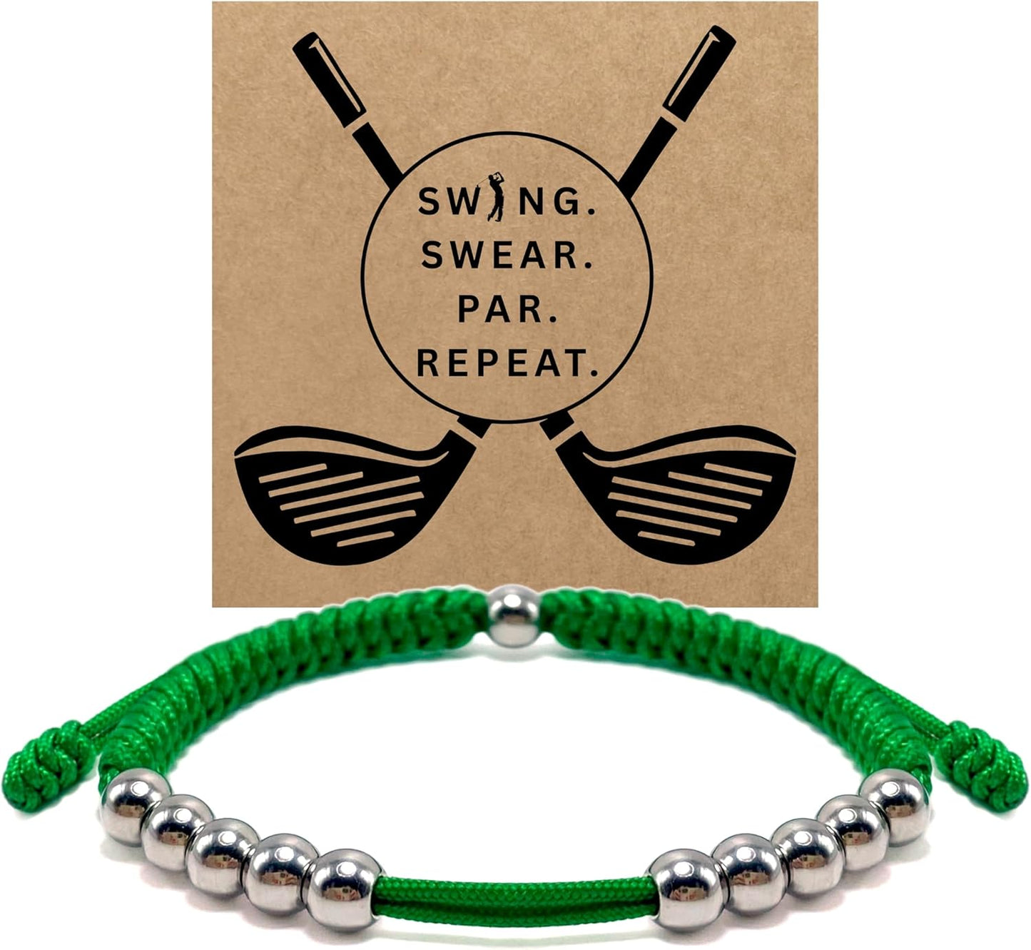 LAMIBEE Premium Golf Stainless Steel 10 Bead Score Counter Bracelet, Golf Stroke Count Bracelet, Resizable Easy Adjust Golf Round Scoring Tracker, Durable Stylish Golf Accessory