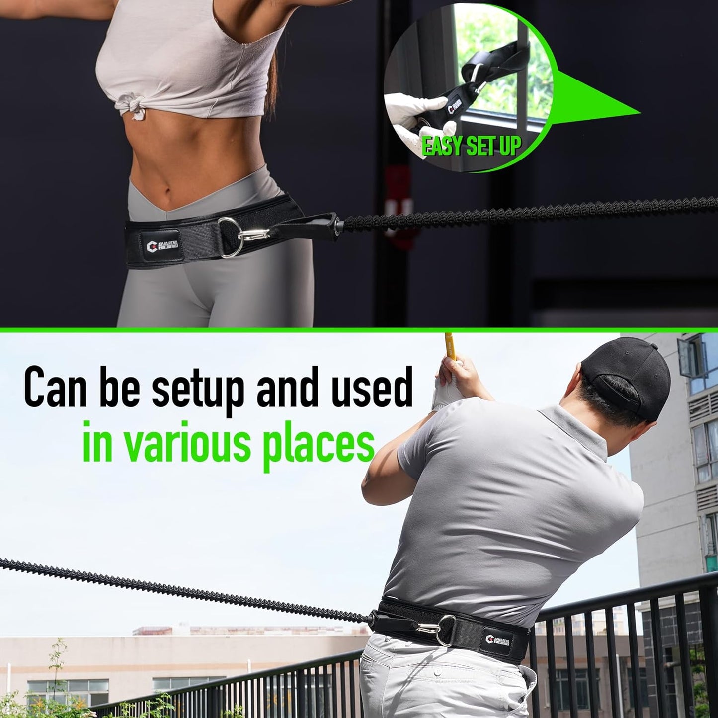 GAIARENA Golf Core Strength Trainer Swing Power Training Equipment, Golfing Exercise Resistance Bands Indoor Golf Fitness Equipment to Improve Speed Strength Flexibility Rotation Swing Posture