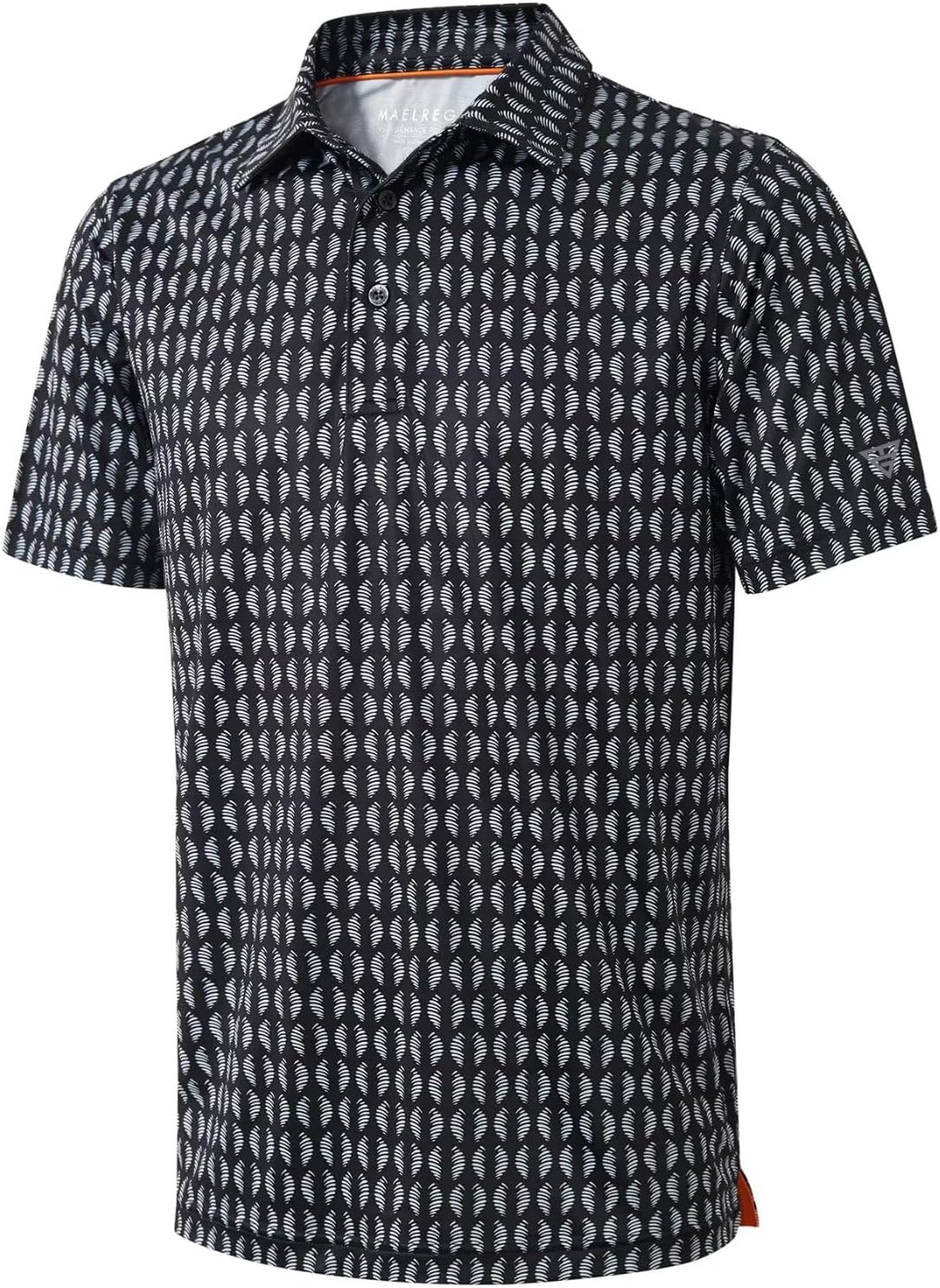 Golf Shirts for Men Dry Fit Short Sleeve Print Performance Moisture Wicking Polo Shirt