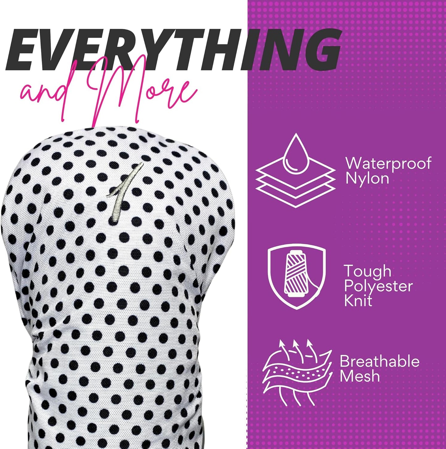 Taboo Fashions Resort Collection Golf Club Covers for Women - Numbered Golf Headcovers Set for Driver, Fairway and Hybrid Clubs - Weather Resistant, Pack of 4