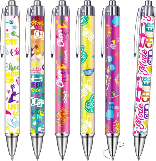 48 Pcs Cheerleader Ballpoint Pens Cheerleader Party Favors Gifts Black Ink Retractable Ballpoint Pens for Gifts Party Supplies Favors Accessories in Bulk