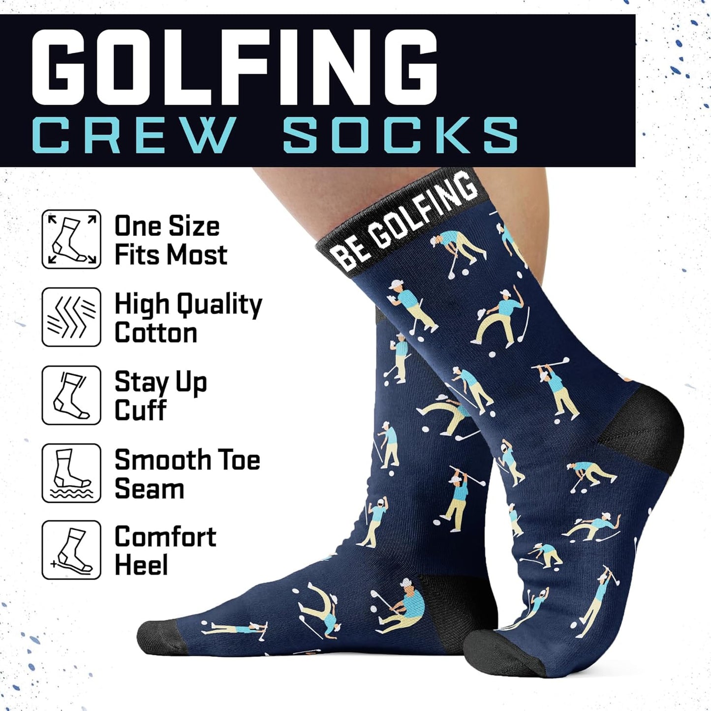 VICRAZY Golf Gifts for Men, Women - Golf Accessories, Golf Socks for Dad, Mom - Funny gift, Christmas Gifts, Stocking Stuffer
