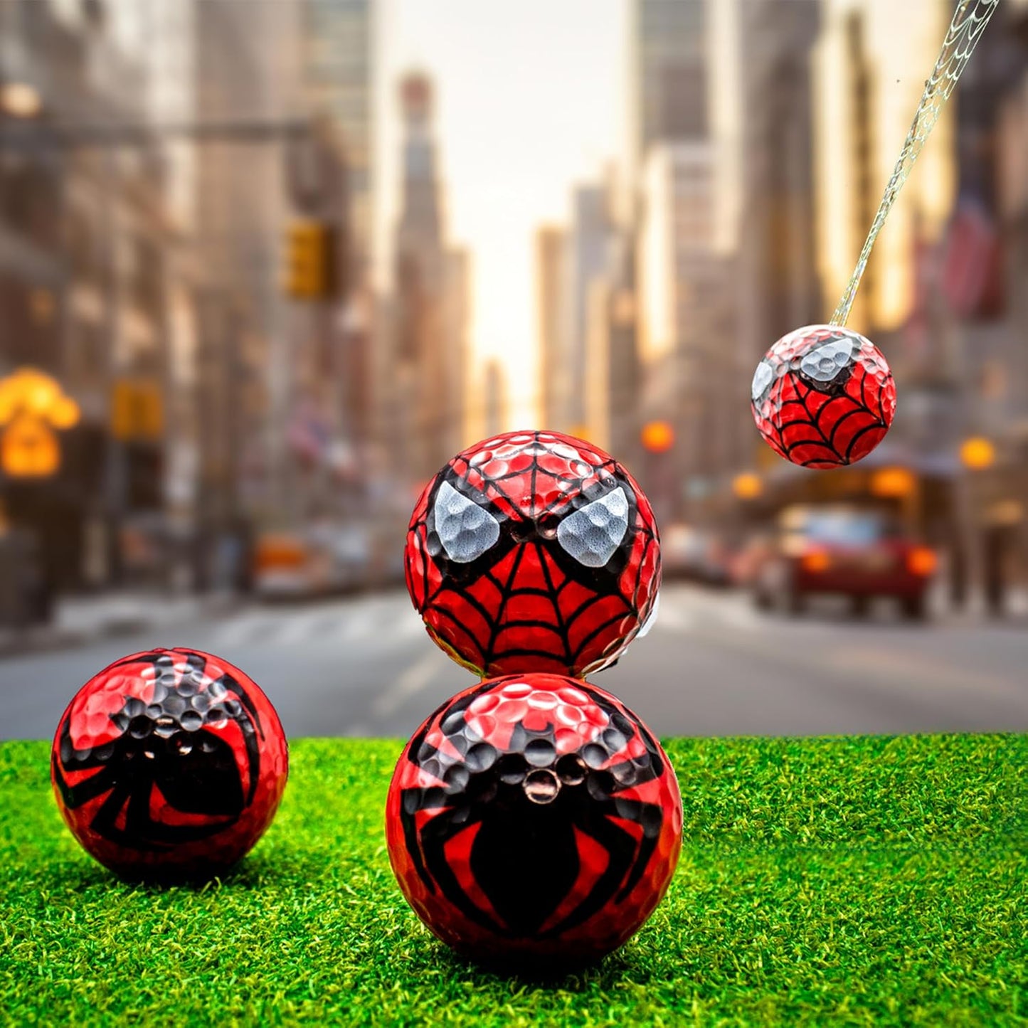 Spider Face Golf Balls – 12 Pack Red – Unique Golf Gift for Men, Dad, Grandpa – High-Performance 2-Piece