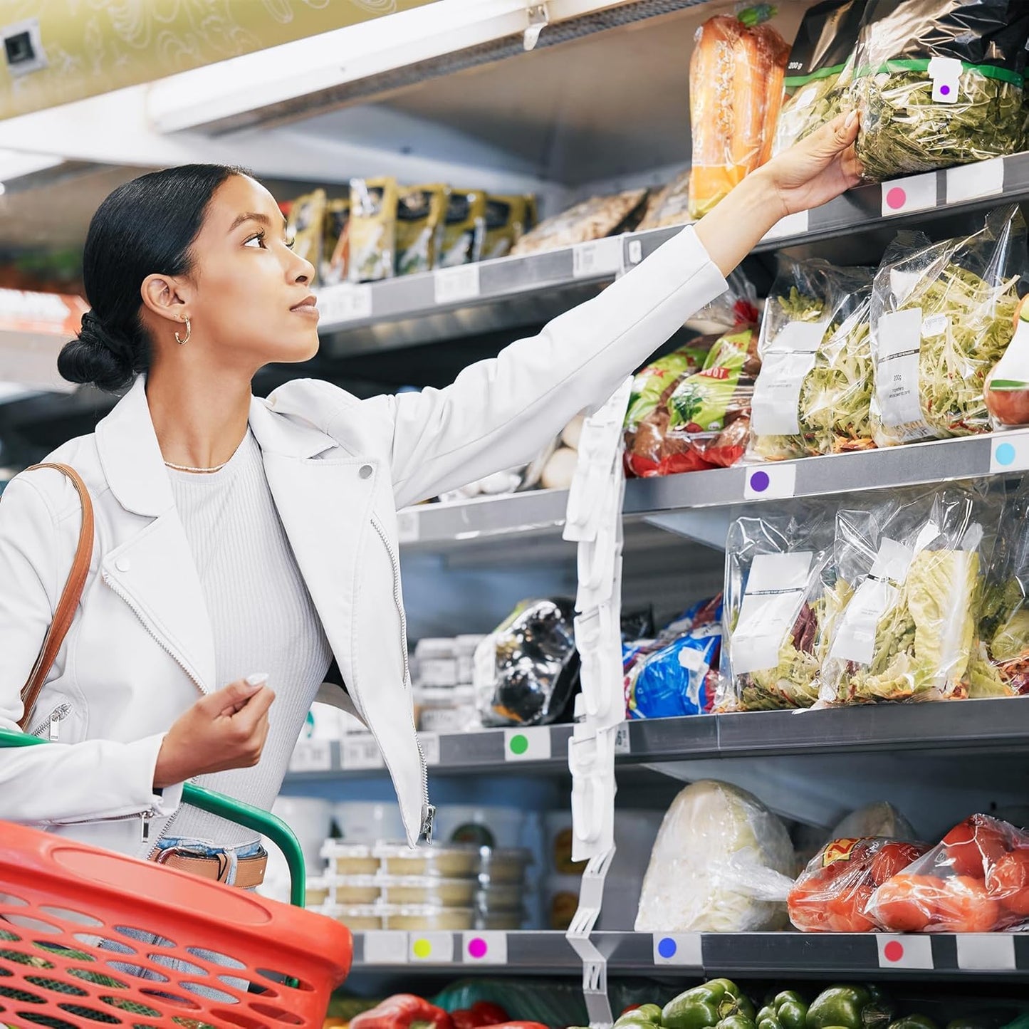 ChromaLabel 1/4 Inch Circle Sticker Labels, High Visibility Permanent Colored Dot Stickers, Round Color Coding Labels - 1000 Sticky Dots per Roll, Metallic Silver Stickers