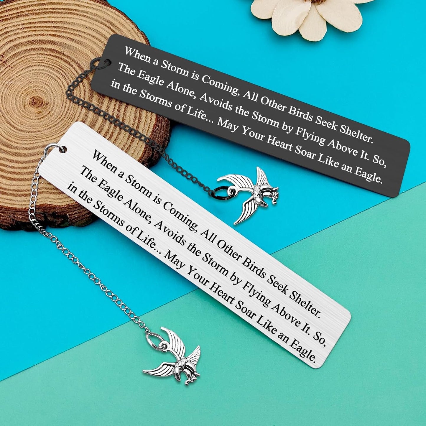 2Pcs Inspirational Bookmarks Eagle Gifts for Women Men Gifts for Eagle Scouts Reading Lovers Scouts Leader Scout Ceremony Gift Scoutmaster Court of Honor Encouragement Gifts for Eagle Lovers Friends